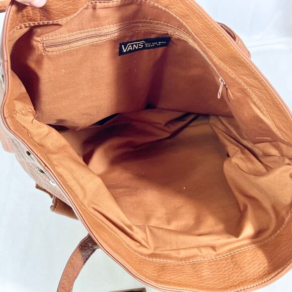 Vans Gypsy Tote Satchel Bag Brown Mocha Bisque Hobo Studded Western New - Picture 10 of 14